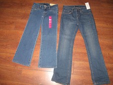Lot of 2 Little Girls Jeans FADED GLORY Bootcut Stretching Pants Sz 5/6/7 NWT