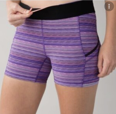 Lululemon What The Sport Space Purple Striped Size