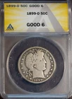 1899-O 50c Silver Barber Half-dollar G 6 New ANACS # 7472000 + Bonus