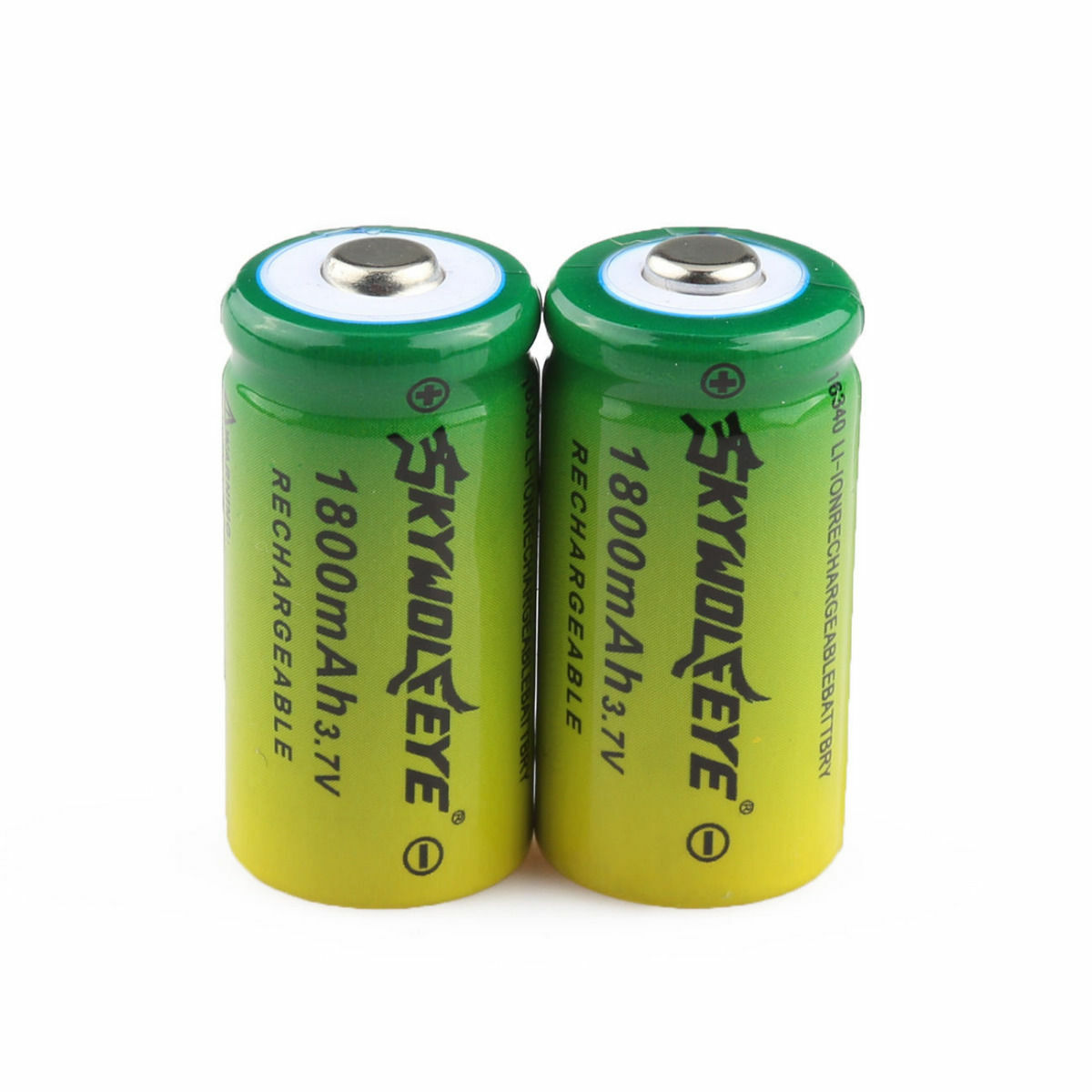 SkyWolfEye 16340 Battery 3.7V 1800mAh Li-Ion Rechargeable RCR123A Charger US Lot