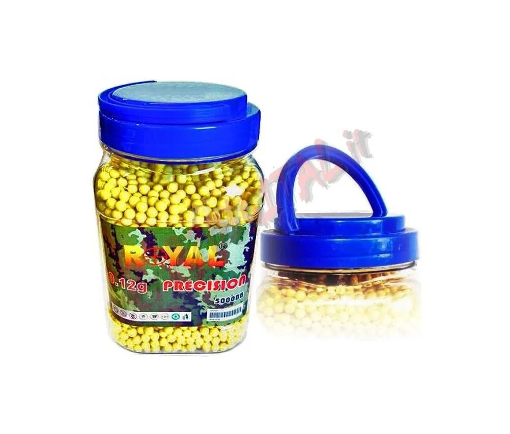 Aglow.it Royal 5000 Pallini Barattolo 0.12gr CAL 6, PALLINI con BARATTOLO ROYAL