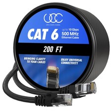 Cat 6 Ethernet Cable 200 ft, 10Gbps High Speed Ethernet Cable, Outdoor Indoor...