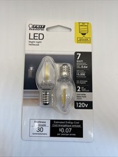 BPC7/LED 0.6 Watt Non Dimmable C7 Candelabra Base, 2 Count (Pack of 1) Clear