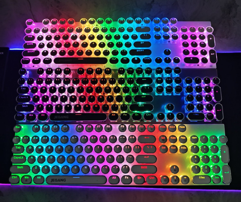 JK-959 RGB Mechanical Keyboard 104 Key Wireless Bluetooth 2.4G Wired- Gaming