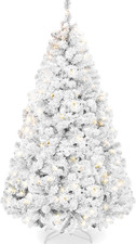 6ft Pre-Lit Snow Flocked Christmas Tree with 250 Lights  928 Branch Tips