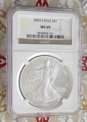 2003- SILVER AMERICAN EAGLE - MS69 - One Dollar - NGC- .999 1oz Fine