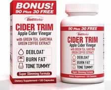 2-Pack Windmill Cider Trim Apple Cider Vinegar 120 Caps (240x Total) EXP 05/2028