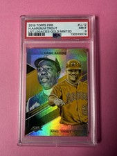 Topps 2019 Fire Lasting Legacies Gold Minted Hank Aaron/Mike Trout LL-12 PSA 9