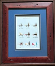 9 Framed and Mounted Dry Flies