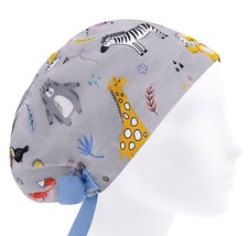 Scrub caps, surgical cap, nurse cap, animals scrub hat, gray cotton surgeon cap