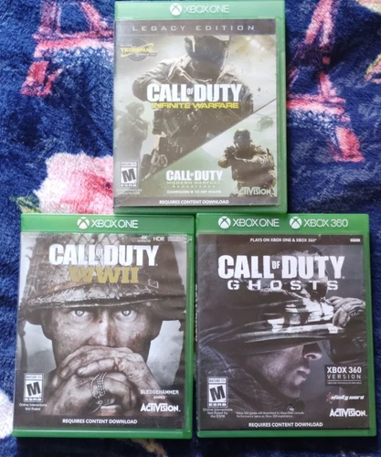 Call of Duty 3 Game Bundle Xbox One Infinite Warfare Legacy, Ghosts, WWII Lot