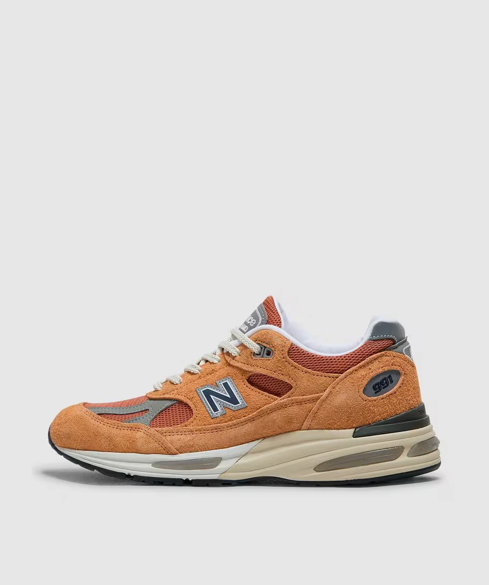 New Balance 991v2 Made in UK 991v2 Sneakers IN Orange Leather Shoes
