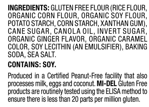 Mi-Del Ginger Snaps Gluten Free BOX of 8 Packs -8 oz each SEALED Exp. 02/16/27 - Afbeelding 4 van 4