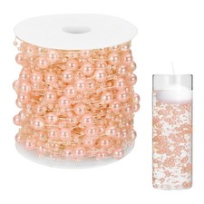 Artificial Floating Beads, 8 3mm 66ft Faux Pearls Beads Strings, Light Pink