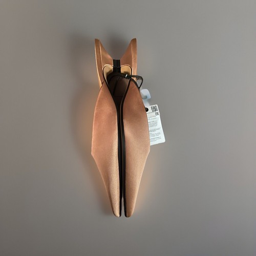 Zara satin backless shoes mules slides 40/9 Beige color open NWT $79.0 - Picture 12 of 13