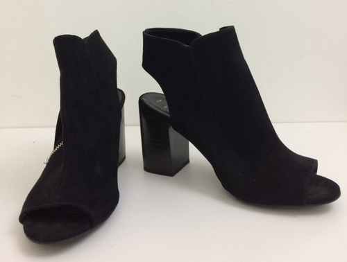 New Look Women's Ankle Boots Size 5 Black Wide Fit Block Heel Zip Side Used F1 - Picture 2 of 11