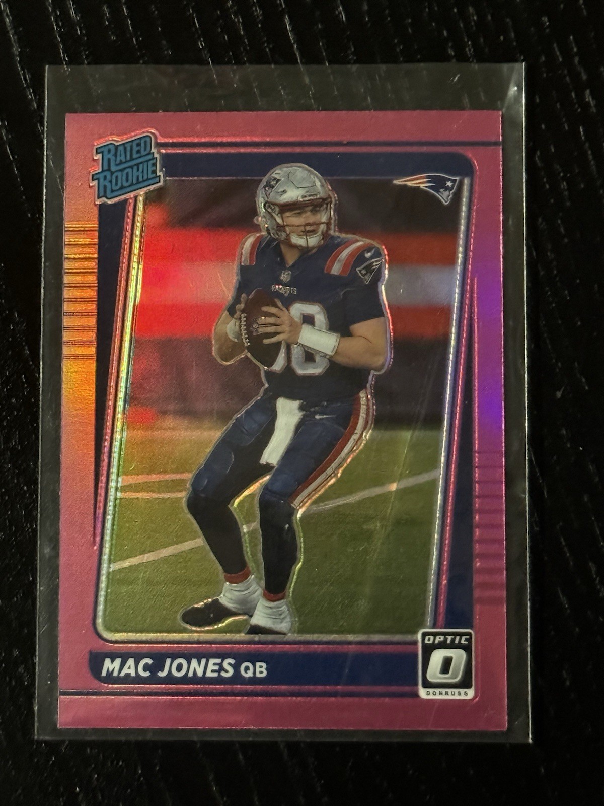 2021 Panini Donruss - Rated Rookie Mac Jones #P-255 Optic Holo Pink Preview (RC)