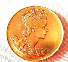  Médaille dorée Elisabeth II  Couronne de lauriers ELISABETH REINE 1953 TBE RARE