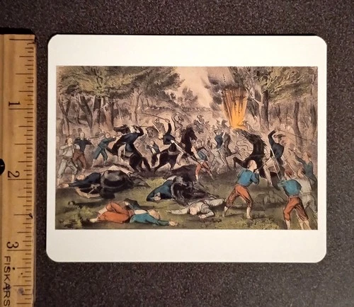 Civil War Battle Of Bull Run Virginia Lithograph Currier And Ives Glossy Card