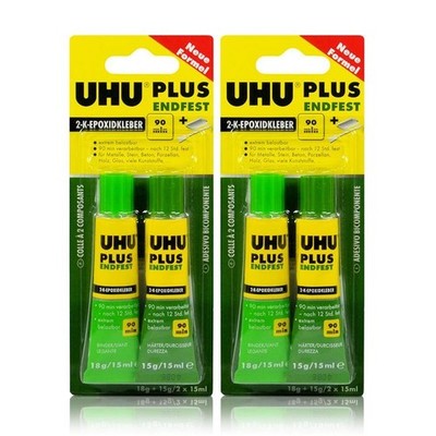 2x UHU Plus Endfest 2-K-Epoxidkleber