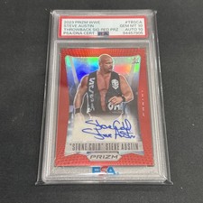 2023 Panini Prizm Red Throwback Auto Stone Cold Steve Austin /99 PSA 10/10
