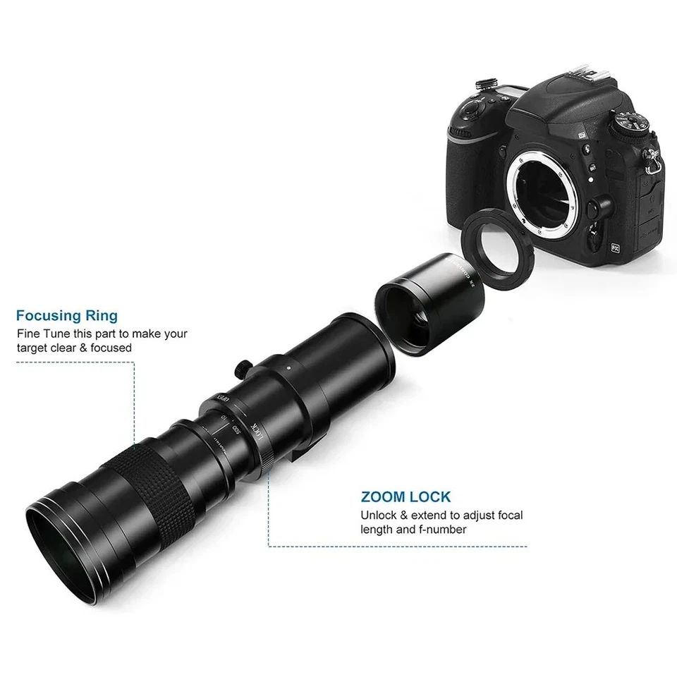  Por Manual Zoom Super Telephoto Lens 420-800mm F8.3-16 with 2X Teleconverter  - Image 2 of 4