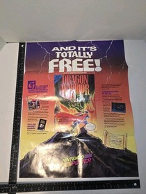 Vintage 1986 NES Dragon Warrior POSTER Nintendo Power Foldout Promo Ad
