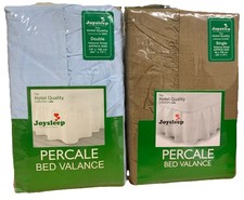 Job Lot 2 X Double 100% Percale Cotton Base Valance High Quality BNIP L297