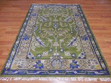 Turkish Oushak,Geometric Multicolored Rug,Handmade Bohemian Bokara Rug 4x6 Ft