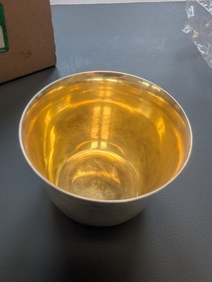Sheridan Silver on Copper Vtg Roly Poly Punch Cocktail Cups Stamped (Set of 12) 