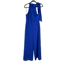 Mark  James Badgley Mischka jumpsuit side tie neck keyhole blue Size 6