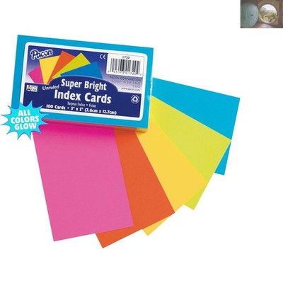Vibrant 3'' x 5'' Unruled Index Cards   100 Pack of Colorful Organization Tools