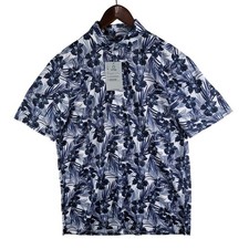 Ariat TEK Polo Shirt Men's Medium Blue White Tropical Floral S/S ClimateTEK NWT