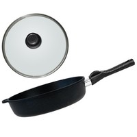 Baf Schmorpfanne 28Cm Induktion & Glasdeckel Griff Abnehmbar Beschichtete Pfanne
