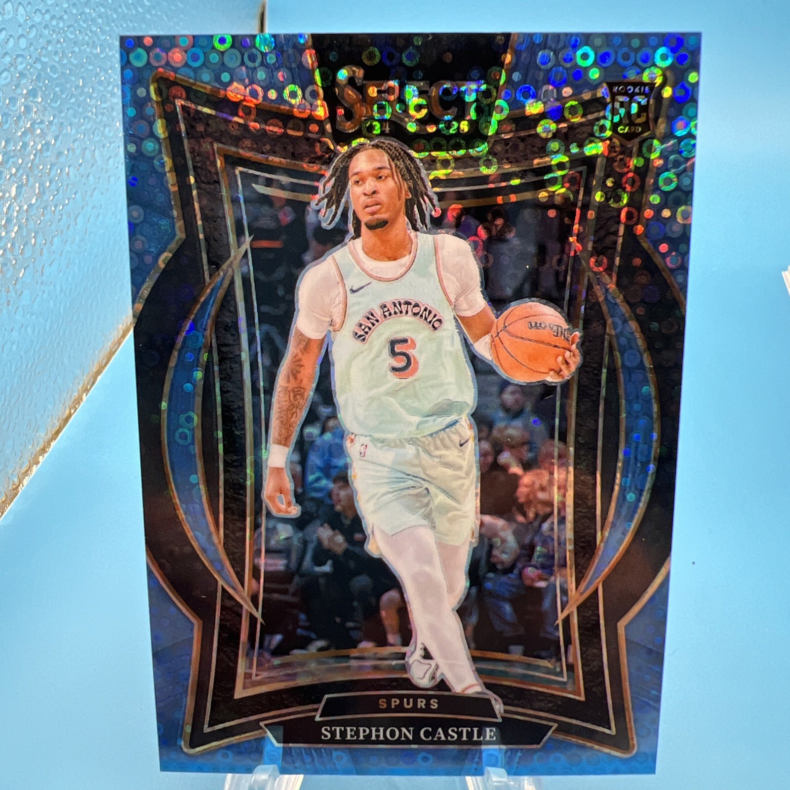Stephon Castle 2024-25 Panini Select RC Light Blue Disco SP 80/99 #72 Spurs