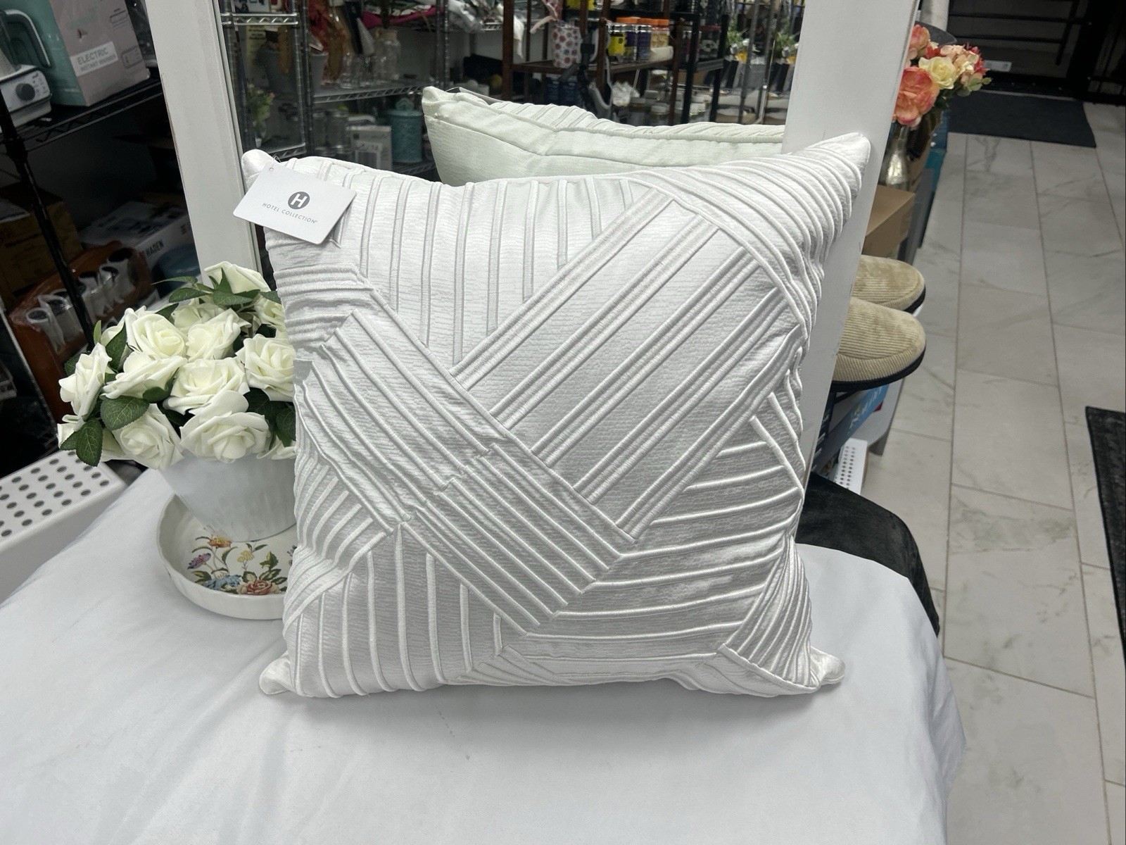 Hotel Collection Glint 20" x 20" Embroidered Decorative Pill