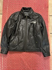 1990s Kawasaki Black Leather Biker Jacket Fits A Medium Super Clean Original  