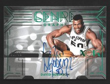 2024-25 Panini Noir David Robinson Genre GenreGraphs Auto Green 30/49 Spurs