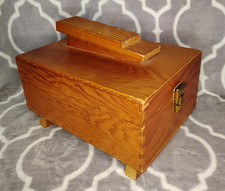 VTG Wooden Foot Rest Shoe Shine Box w/ Brushes, Polish, Electric Sears Polisher