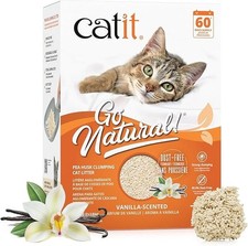 Catit Go Natural! Clumping Pea Husk Cat Litter – Vanilla Scented, 5.6Kg (2 X 2.8 1.23 per kilo