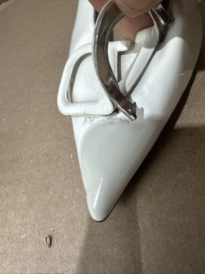 Valentino V LOGO White LEATHER SLINGBACK Size 40 Us 9 - Image 3 of 4