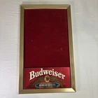Vintage Budweiser "King of Beers" Felt Pin Board 29” x 17” Wall Sign. 9/22/1989.