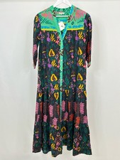 BE BOHO NWT Cotton Shirt Dress Maxi Size XS Black Multicolor Women Dress