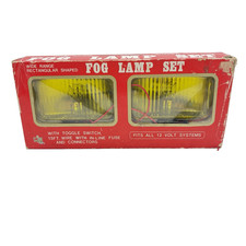 Pair Vintage Kmart Chrome Fog Lamps 5 Yellow Rectangular 12v Lights New In Box Pair Vintage Kmart Chrome Fog Lamps 5 Yellow Rectangular 12v Lights New In Box