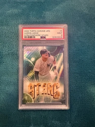 2024 Topps Chrome UPD Aaron Judge Stratospheric Stars Refractor PSA 9