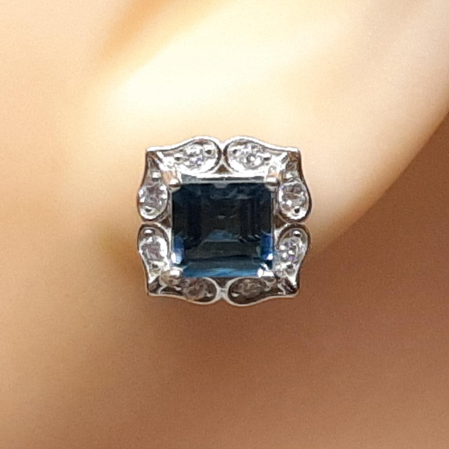 World Class 2.70ctw London Blue Topaz & White Sapphire 925 Silver Earrings