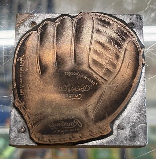 1960's Baseball Glove Printers Block Rawlings Deep Pocket Copper Autograph