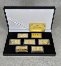Bullion Collection 24K Gold Plated 7 Piece Bar Set with Case