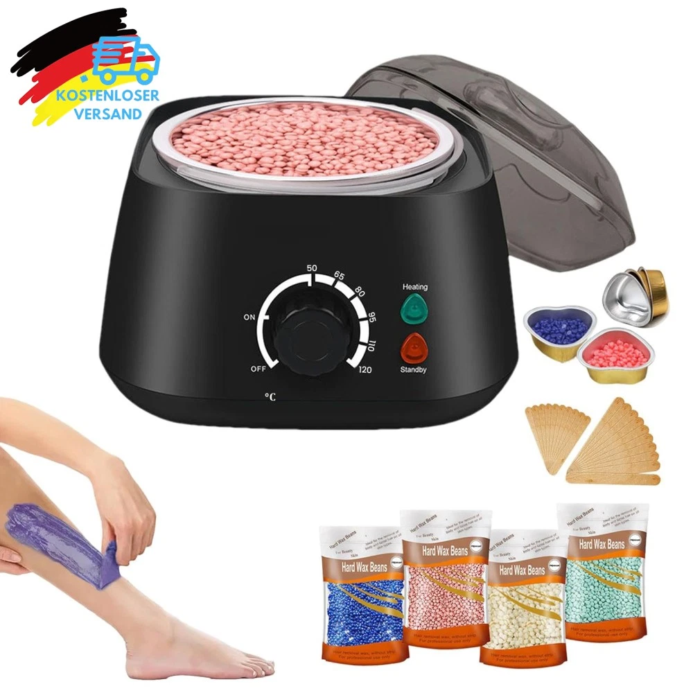 Produktbild von Waxing Kit, Wachswärmer Mit 4 Packungen Hartwachsbohnen 10