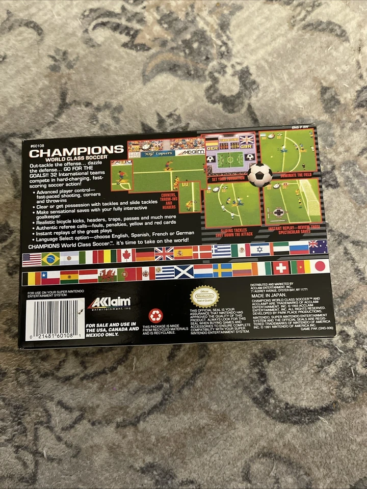 Champions World Class Soccer for Super Nintendo SNES Original Instruction Manual - Image 2 of 4